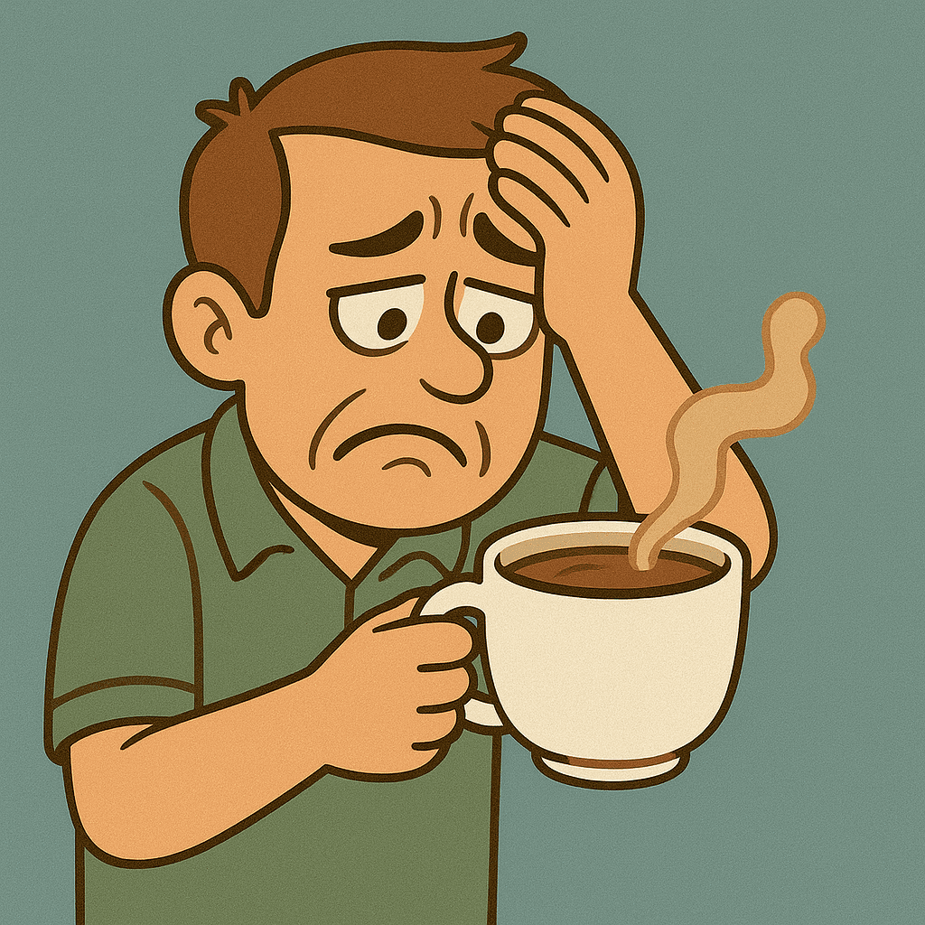 A bitter cup of tea labeled reality, matching the metaphor